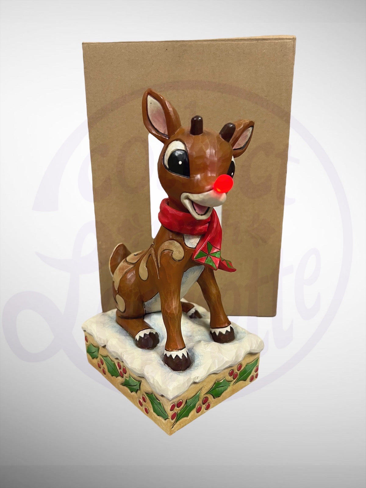 Jim Shore Rudolph Traditions - Rudolph Light Up Nose Figurine