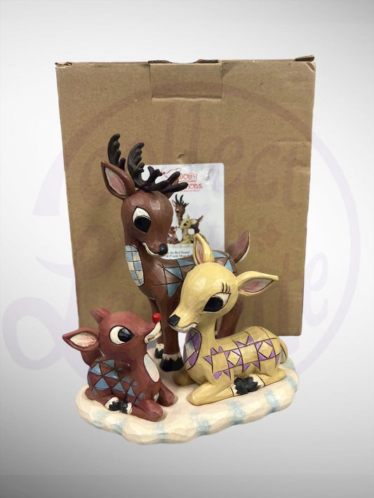 Jim Shore Rudolph Traditions - Rudolph with Mom & Dad Donner Figurine