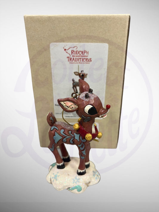 Jim Shore Rudolph Traditions - Rudolph the Red-Nosed Reindeer Snow Ornament Figurine