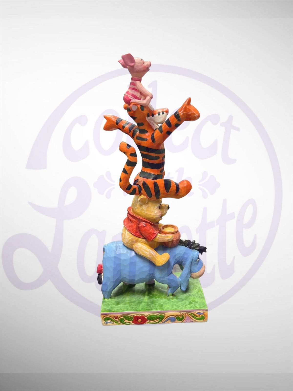 Jim Shore Disney Traditions - Built By Friendship Winnie the Pooh, Tigger, Eeyore, Piglet Stacked Figurine (no box)