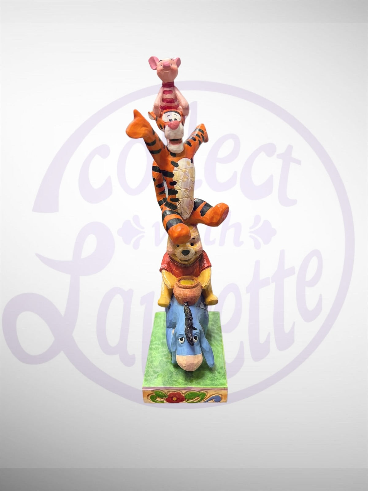 Jim Shore Disney Traditions - Built By Friendship Winnie the Pooh, Tigger, Eeyore, Piglet Stacked Figurine (no box)