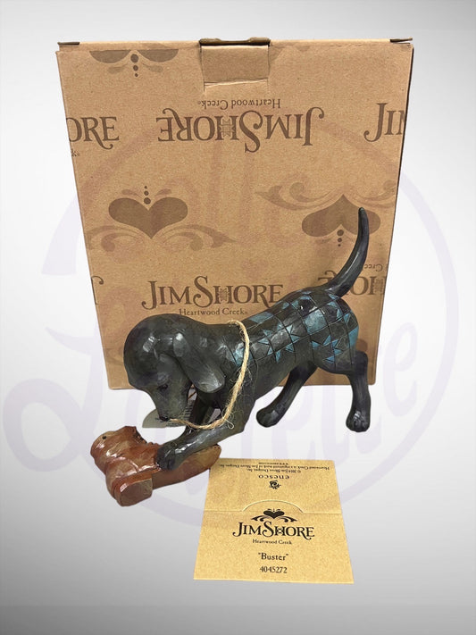 Jim Shore Heartwood Creek - Buster Black Labrador Retriever Dog Figurine