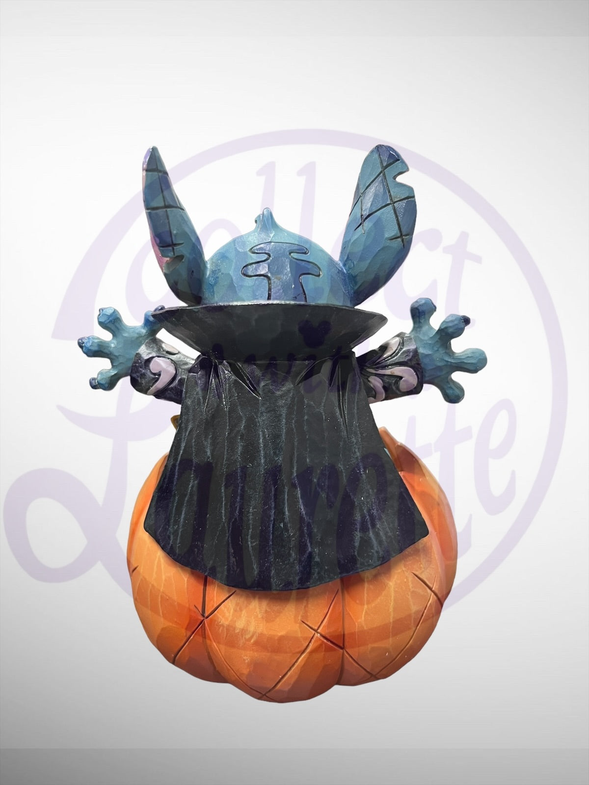 Jim Shore Disney Traditions - Happy Halloween Light Up Stitch Pumpkin Figurine