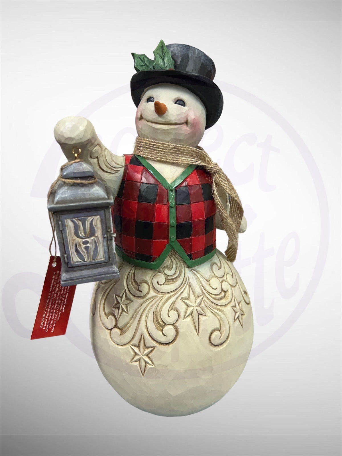 Country Living by Jim Shore - Festive At The Farmhouse Snowman Lantern Figurine