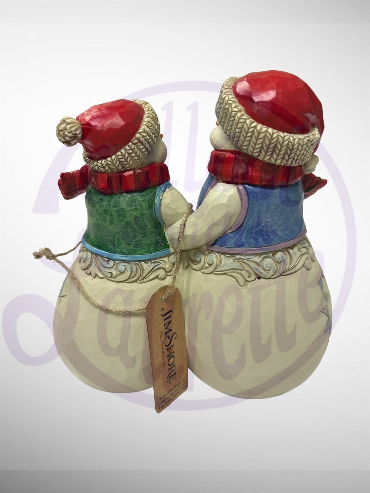 Jim Shore Heartwood Creek - Snuggled Up Together Snowman Couple and Dog Figurine