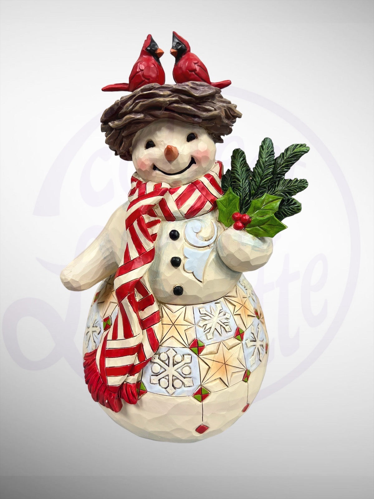 Jim Shore Heartwood Creek - Home Is Wherever You Are Snowman Cardinal Nest Winter Figurine (No Box)