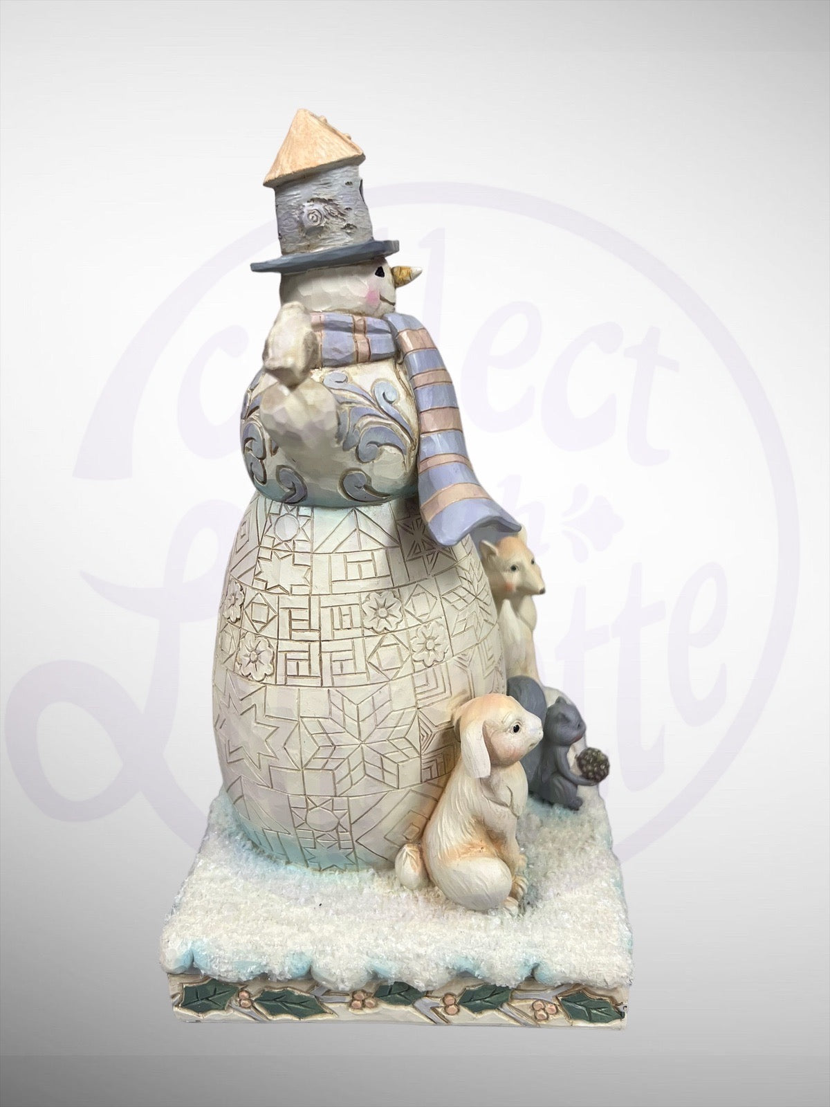 Jim Shore Heartwood Creek - White Woodland Welcome Winter Friends Snowman Figurine (No Box)