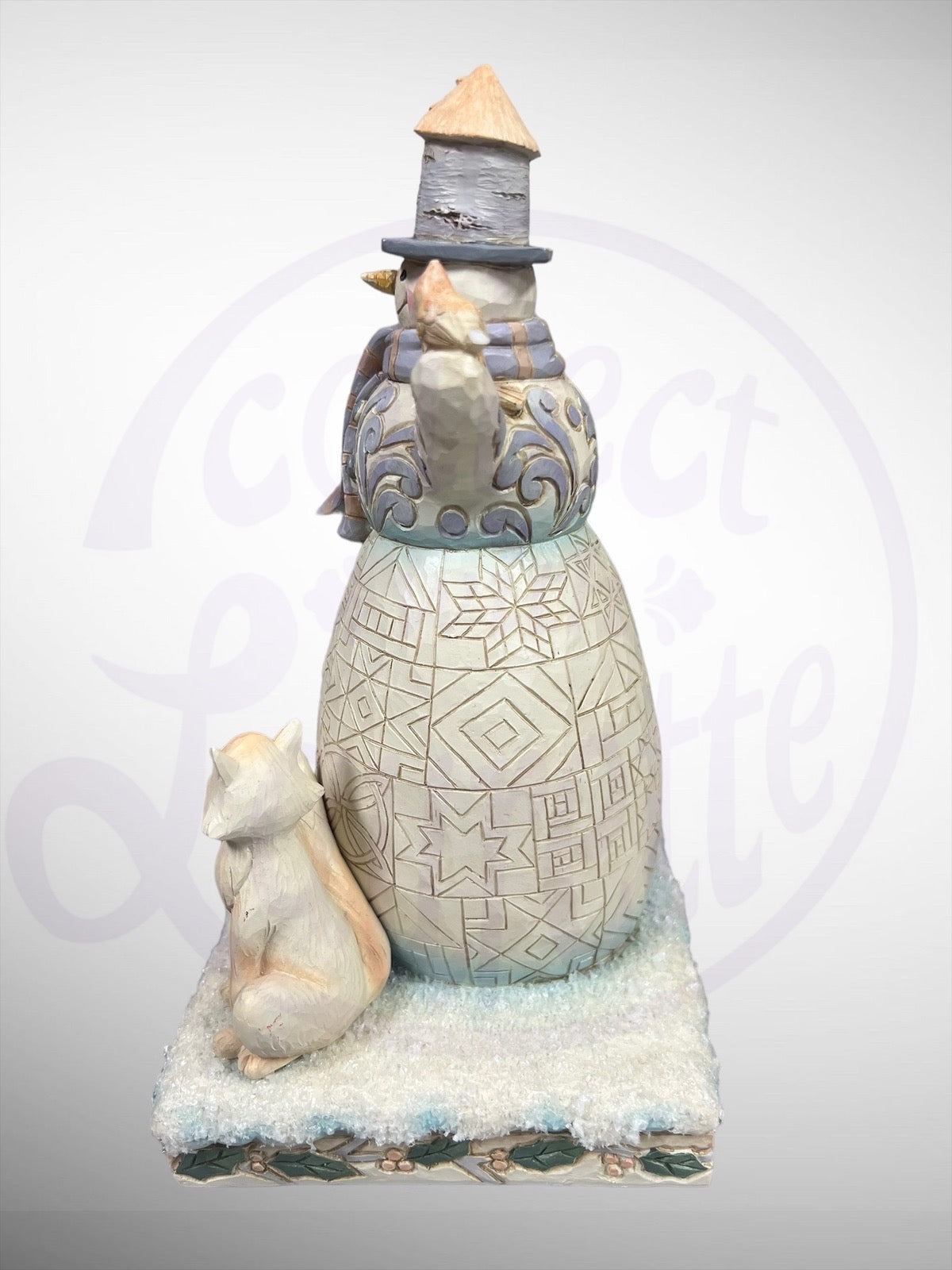 Jim Shore Heartwood Creek - White Woodland Welcome Winter Friends Snowman Figurine (No Box)