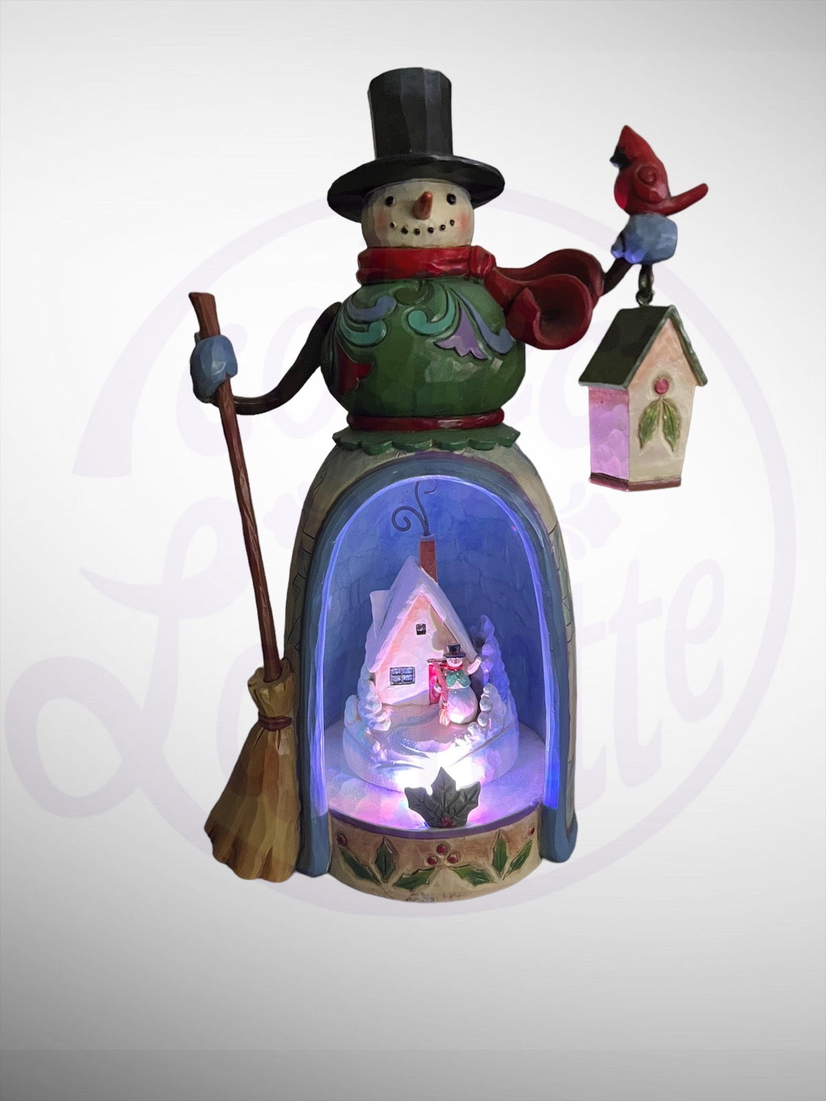 Jim Shore Heartwood Creek - Home For The Holidays Snowman Light Up Figurine (No Box)