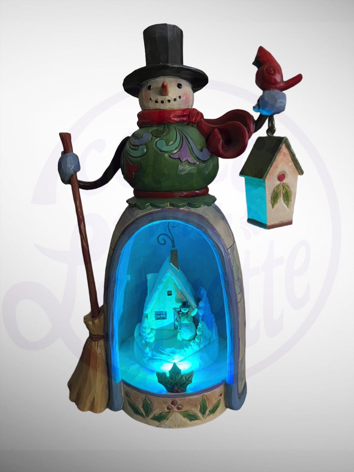 Jim Shore Heartwood Creek - Home For The Holidays Snowman Light Up Figurine (No Box)