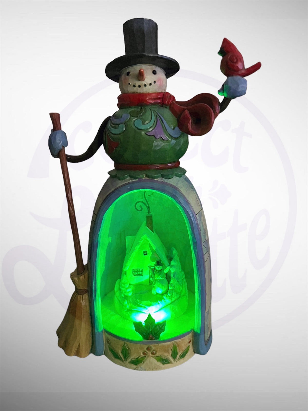 Jim Shore Heartwood Creek - Home For The Holidays Snowman Light Up Figurine (No Box)