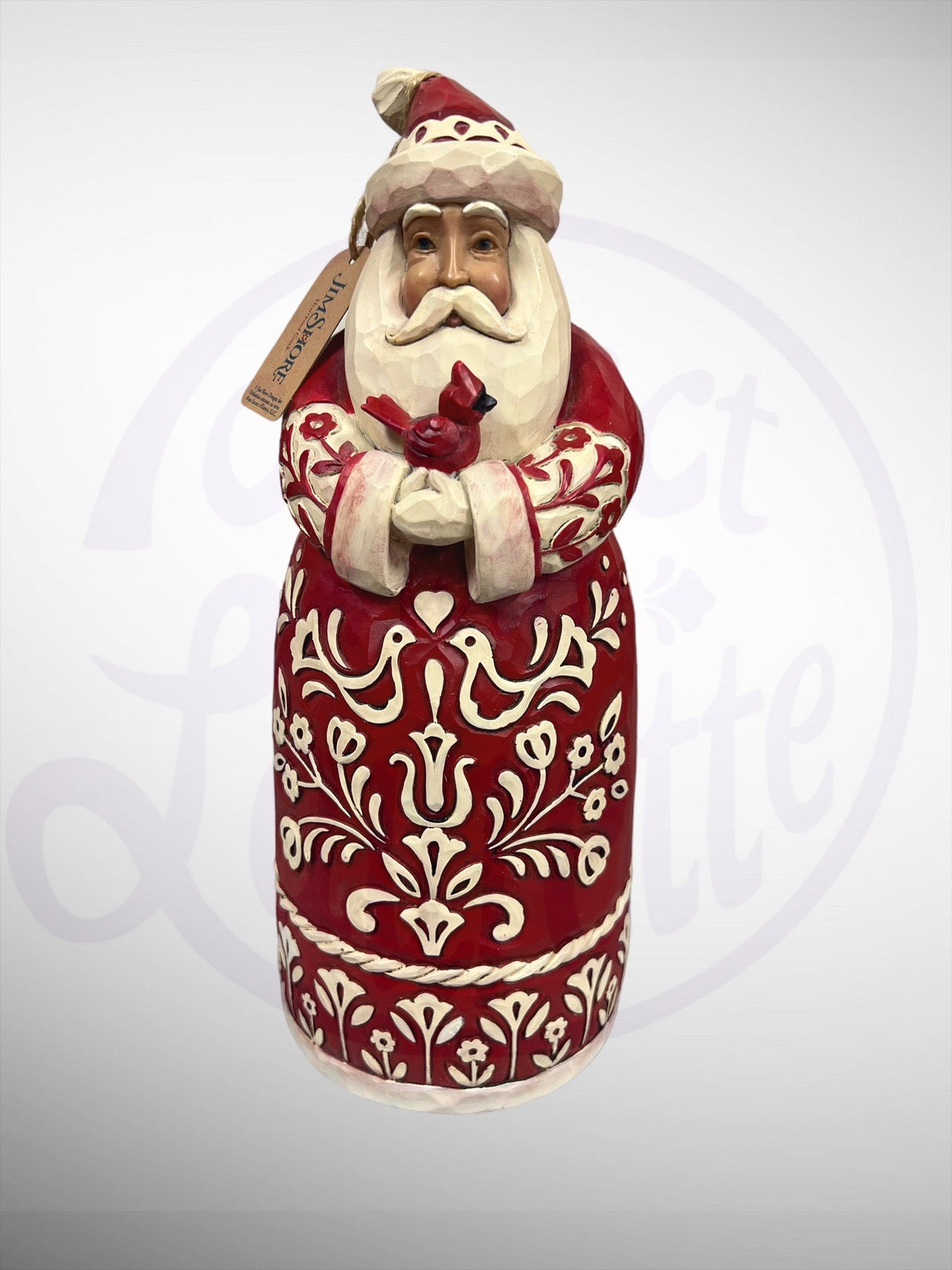 Jim Shore Heartwood Creek - Tis The Season to Sing Santa Claus Holding Cardinal Figurine