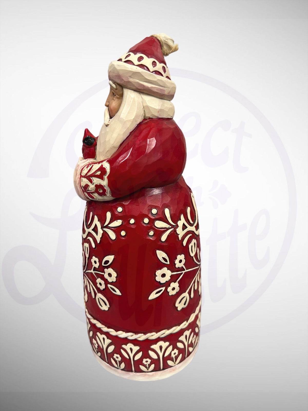 Jim Shore Heartwood Creek - Tis The Season to Sing Santa Claus Holding Cardinal Figurine