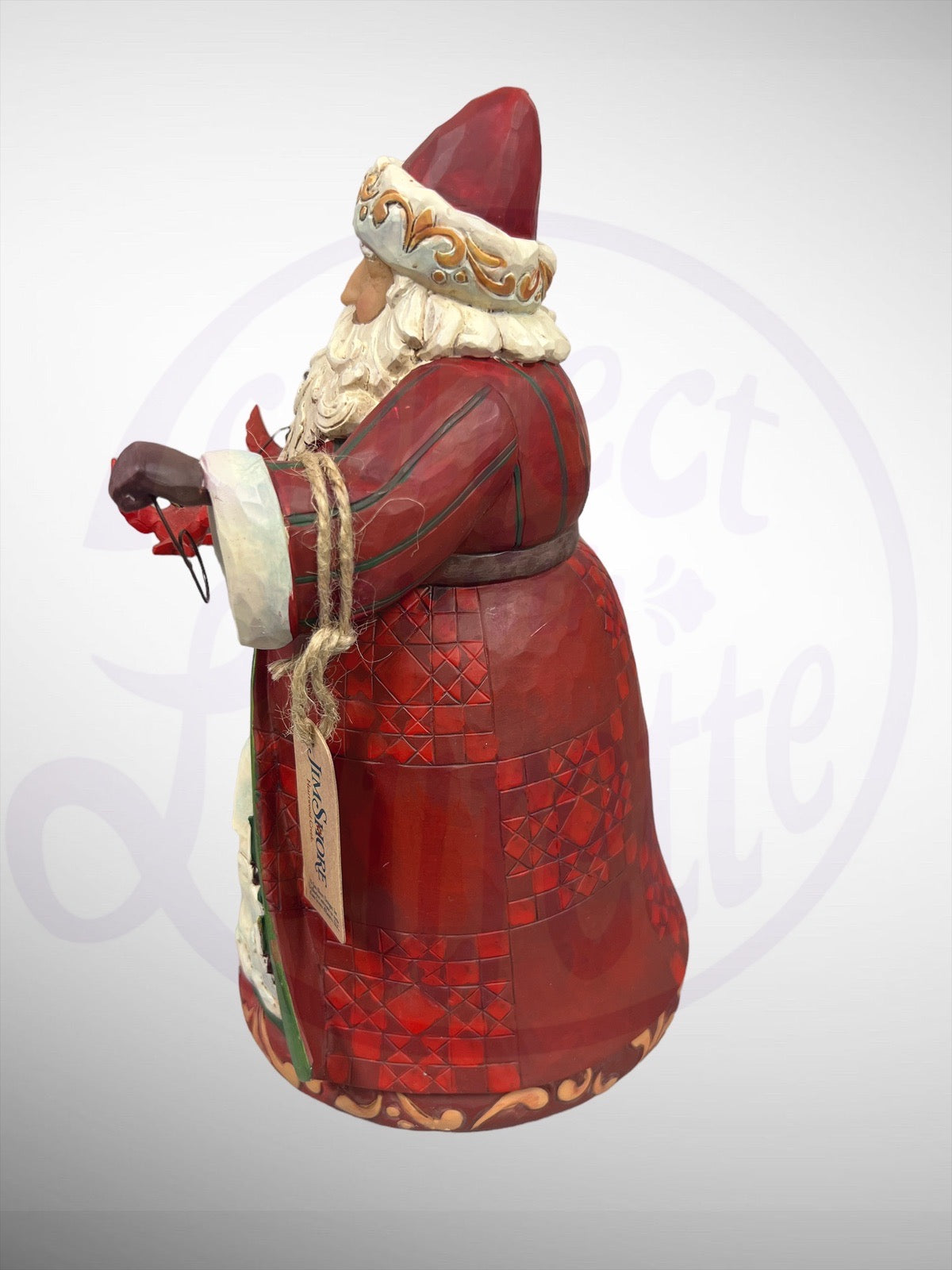 Jim Shore Heartwood Creek - Charming Cheer Found Here Santa Claus with Cardinals on Wire Figurine