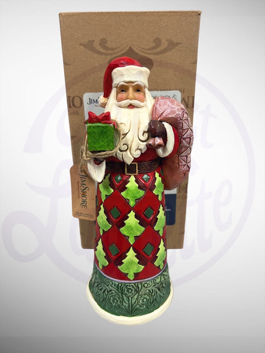 Jim Shore Heartwood Creek - In Giving, We Receive Santa Claus with Gift and Sack Figurine