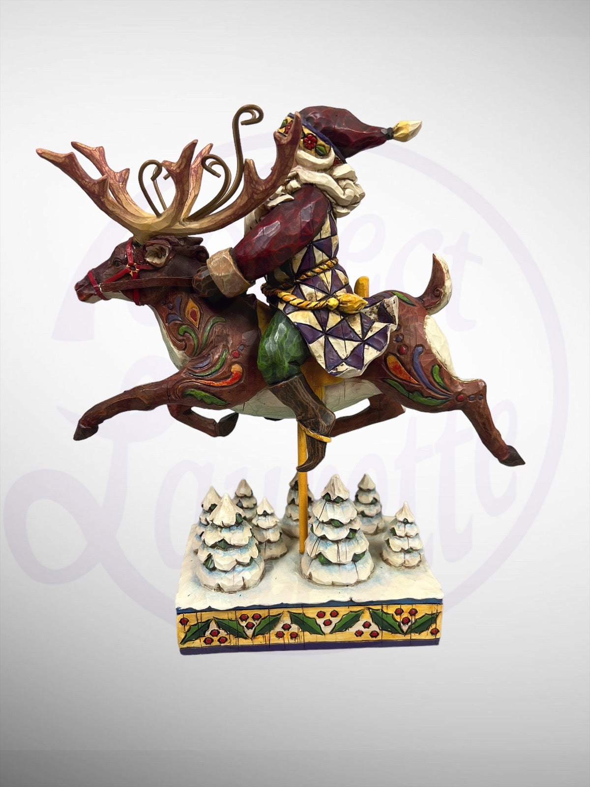 Jim Shore Heartwood Creek - Santa Did Ride Santa Claus on Reindeer Figurine