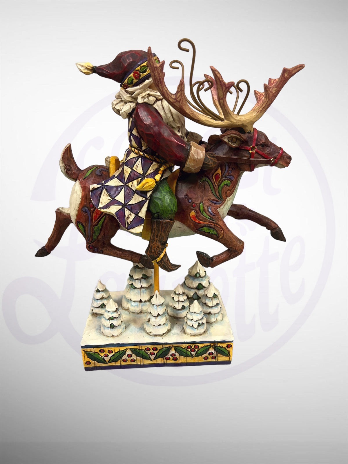 Jim Shore Heartwood Creek - Santa Did Ride Santa Claus on Reindeer Figurine