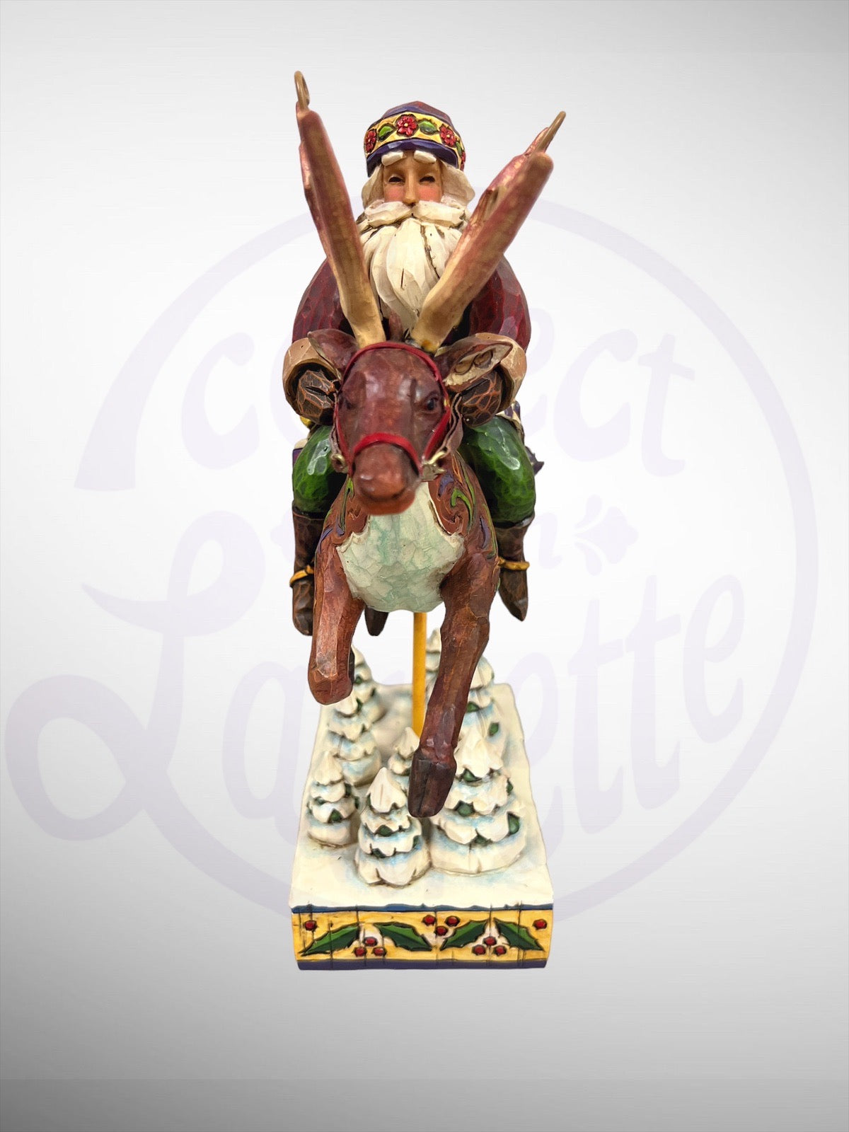 Jim Shore Heartwood Creek - Santa Did Ride Santa Claus on Reindeer Figurine