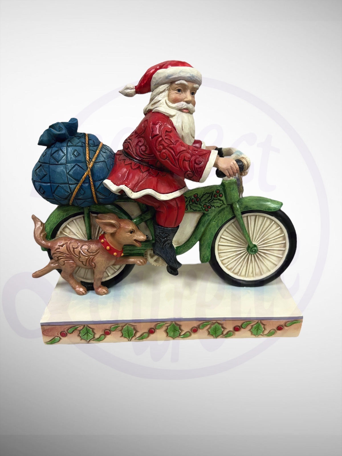 Jim Shore Heartwood Creek - Santa's On His Way Santa Claus on Bicycle Figurine