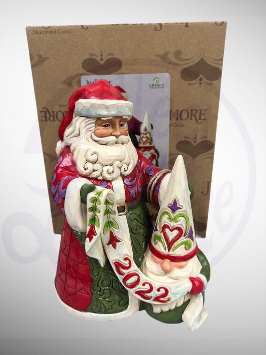 Jim Shore Heartwood Creek - Gnome Together For Christmas Santa Claus and Gnome 2022 Figurine