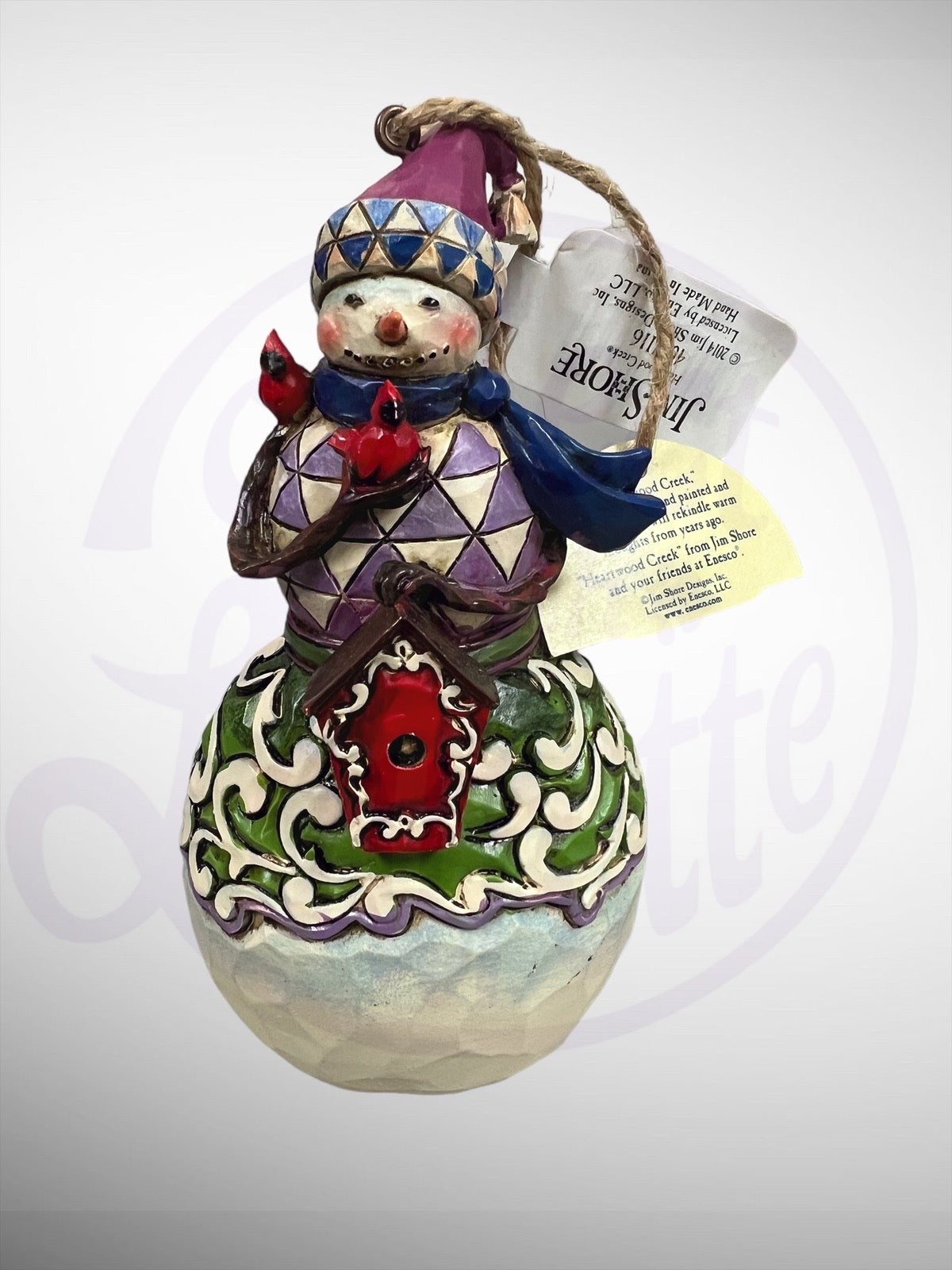 Jim Shore Heartwood Creek - Snowman Birdhouse Cardinals Ornament Figurine