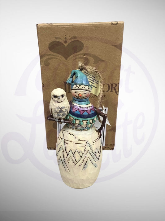 Jim Shore Heartwood Creek - Snowman with Owl Christmas Ornament Figurine