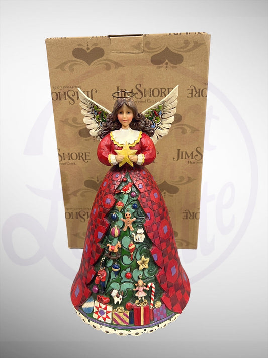 Jim Shore Heartwood Creek - Christmas Spirit Shines Bright Musical Angel Figurine