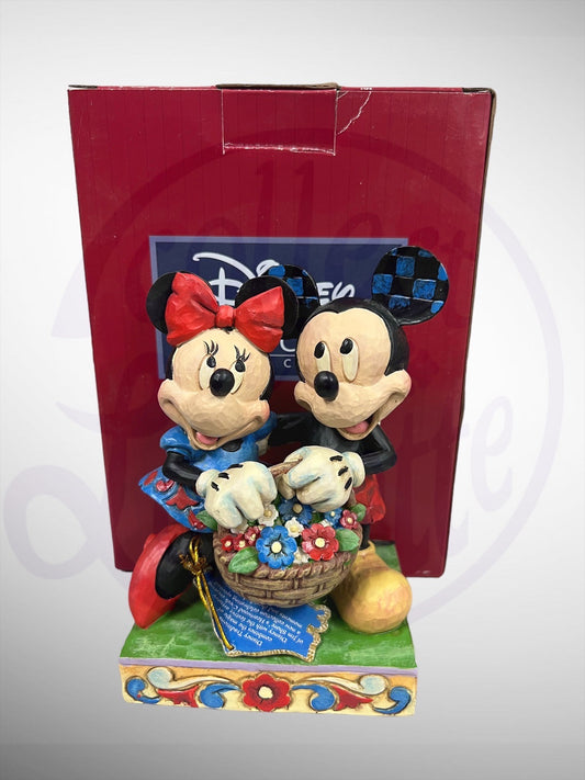 Jim Shore Disney Traditions - Love in Bloom Mickey & Minnie Mouse Figurine