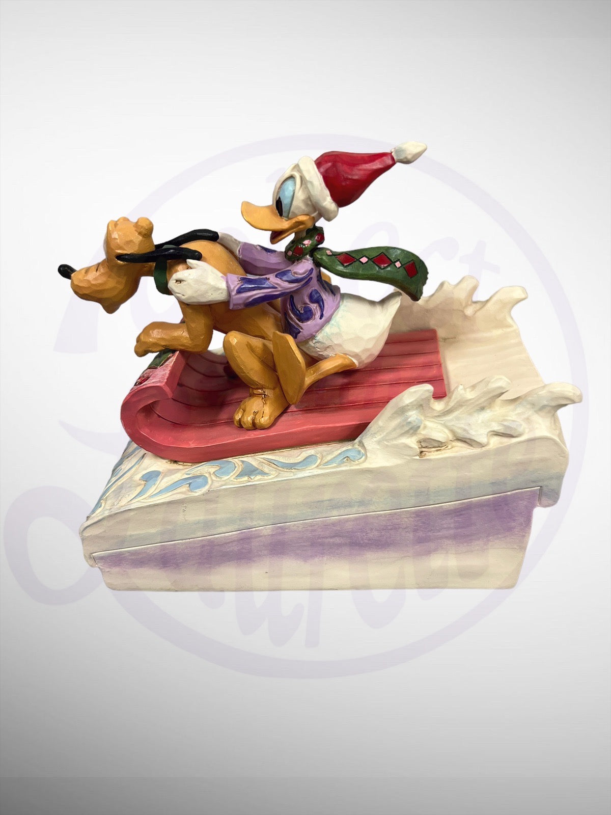 Jim Shore Disney Traditions - A Friendly Race Donald Pluto Sledding Figurine