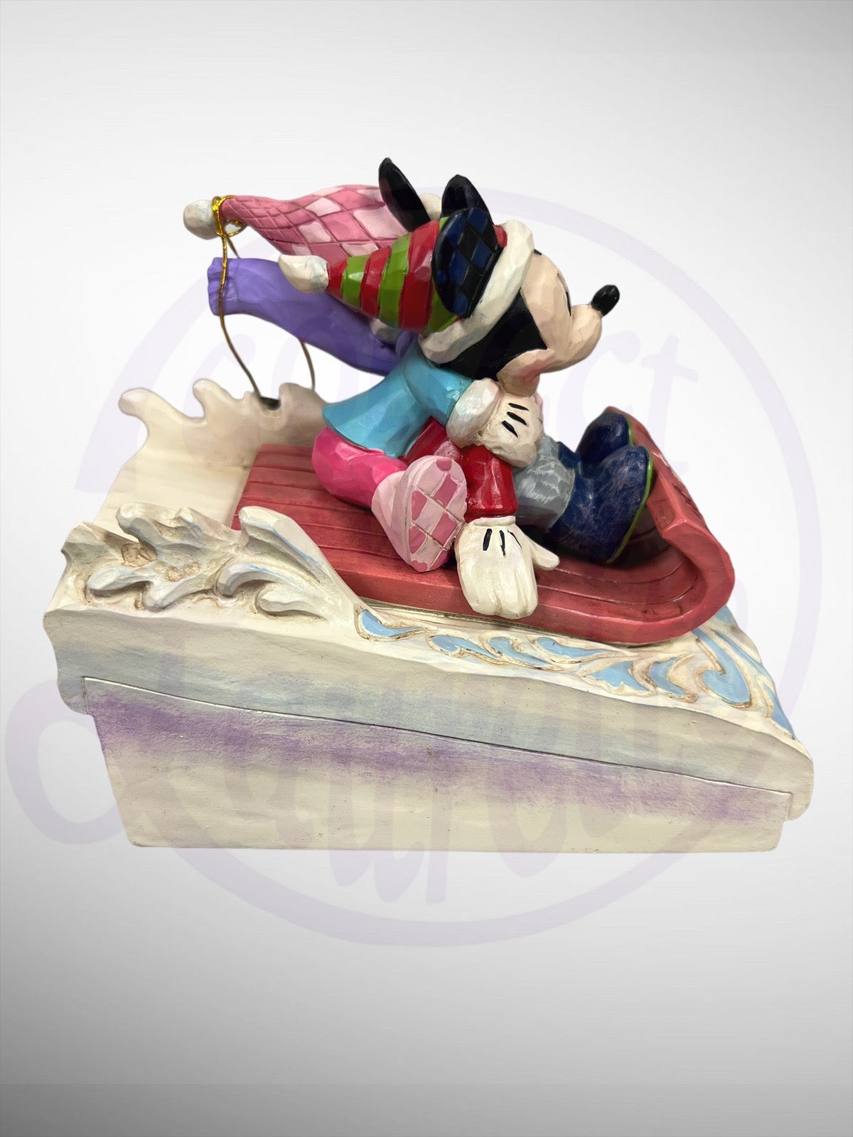 Jim Shore Disney Traditions - Sledding Sweethearts Mickey Minnie Mouse Figurine