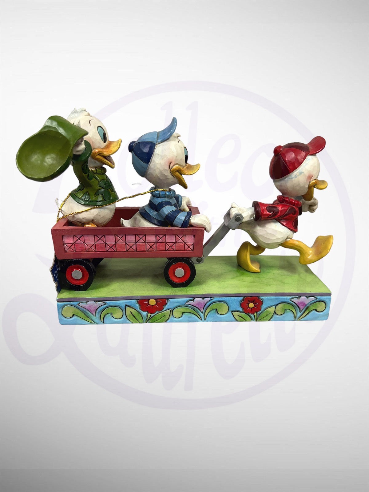 Jim Shore Disney Traditions - Here Comes Trouble Huey Dewey Louie Wagon Figurine