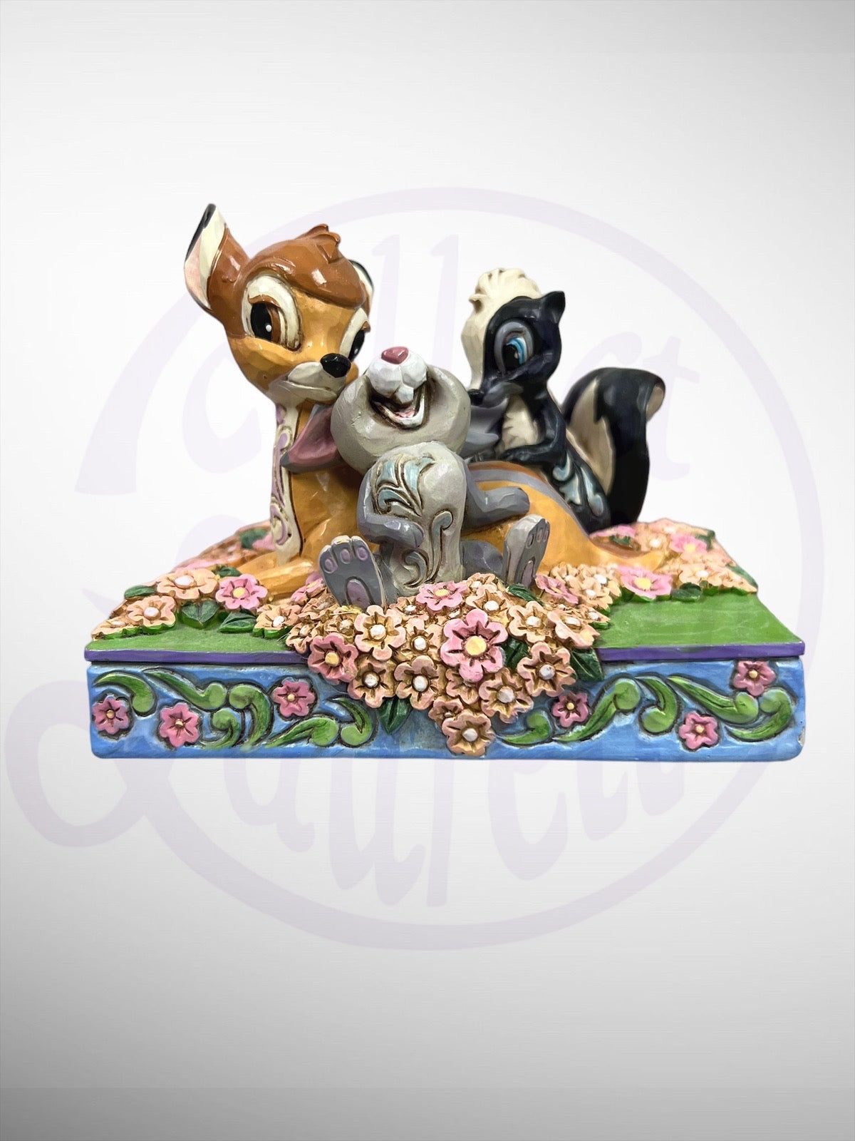 Jim Shore Disney Traditions -  Childhood Friends Bambi Thumper Flower Figurine (No Box)