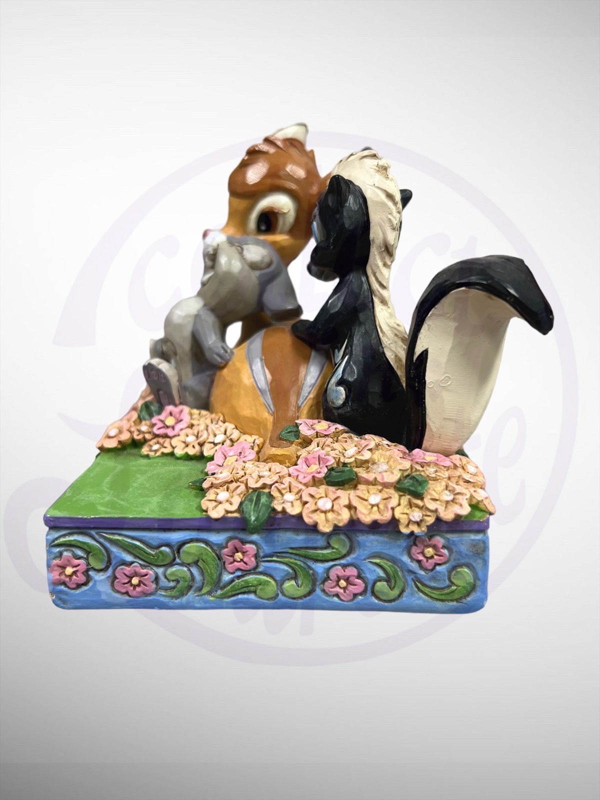 Jim Shore Disney Traditions -  Childhood Friends Bambi Thumper Flower Figurine (No Box)