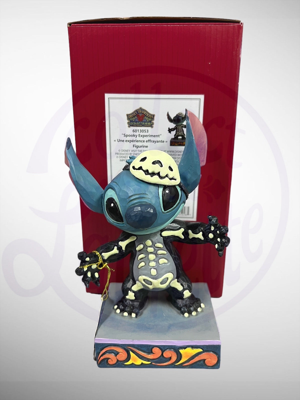 Jim Shore Disney Traditions - Spooky Experiment Stitch Glow in the Dark Skeleton Figurine