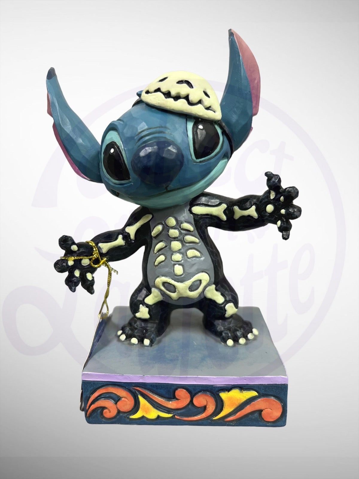 Jim Shore Disney Traditions - Spooky Experiment Stitch Glow in the Dark Skeleton Figurine