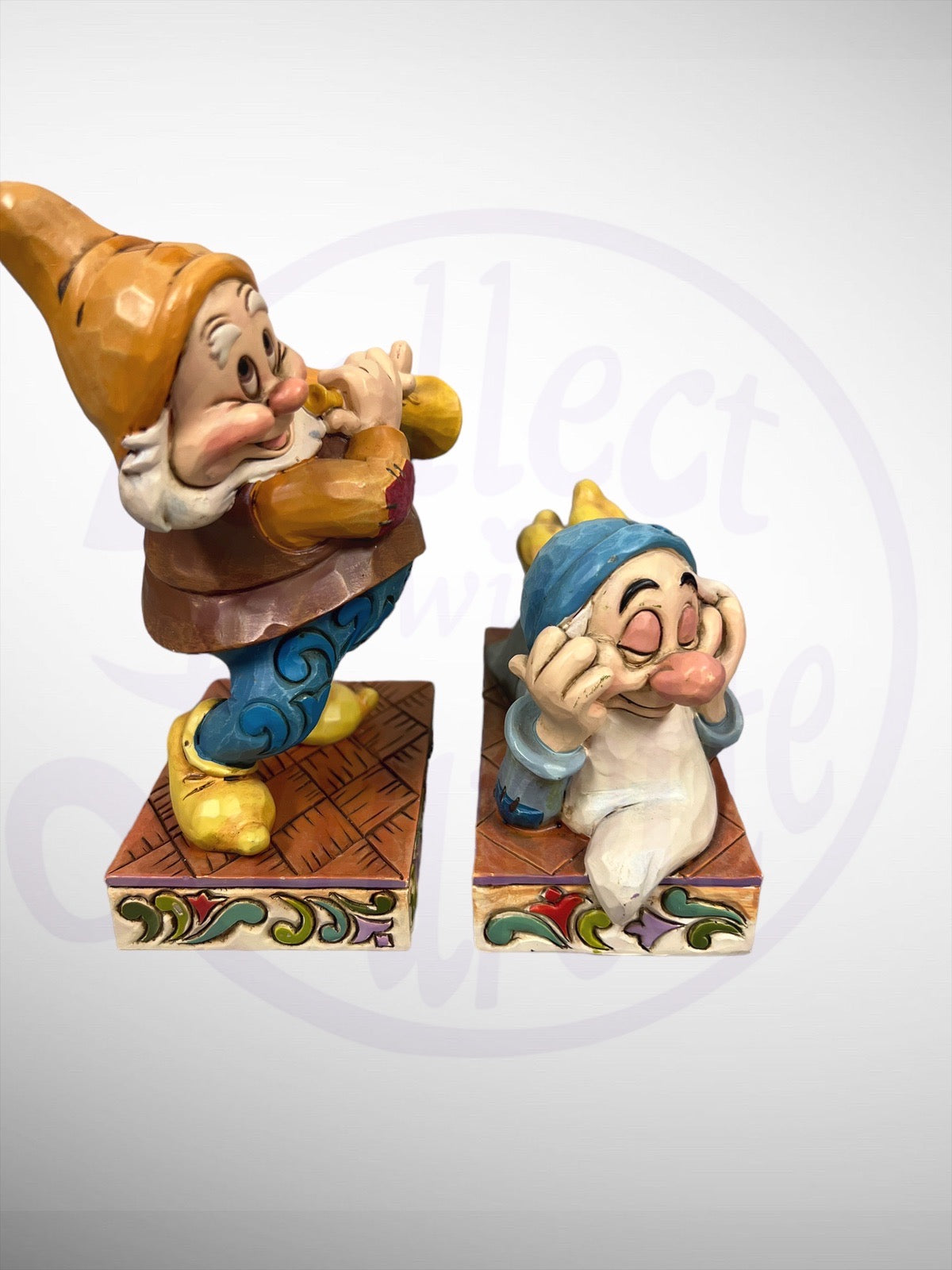 Jim Shore Disney Traditions - Zzzzz Cheerful Note Sleepy Happy Snow White Figurine Set (No Box)