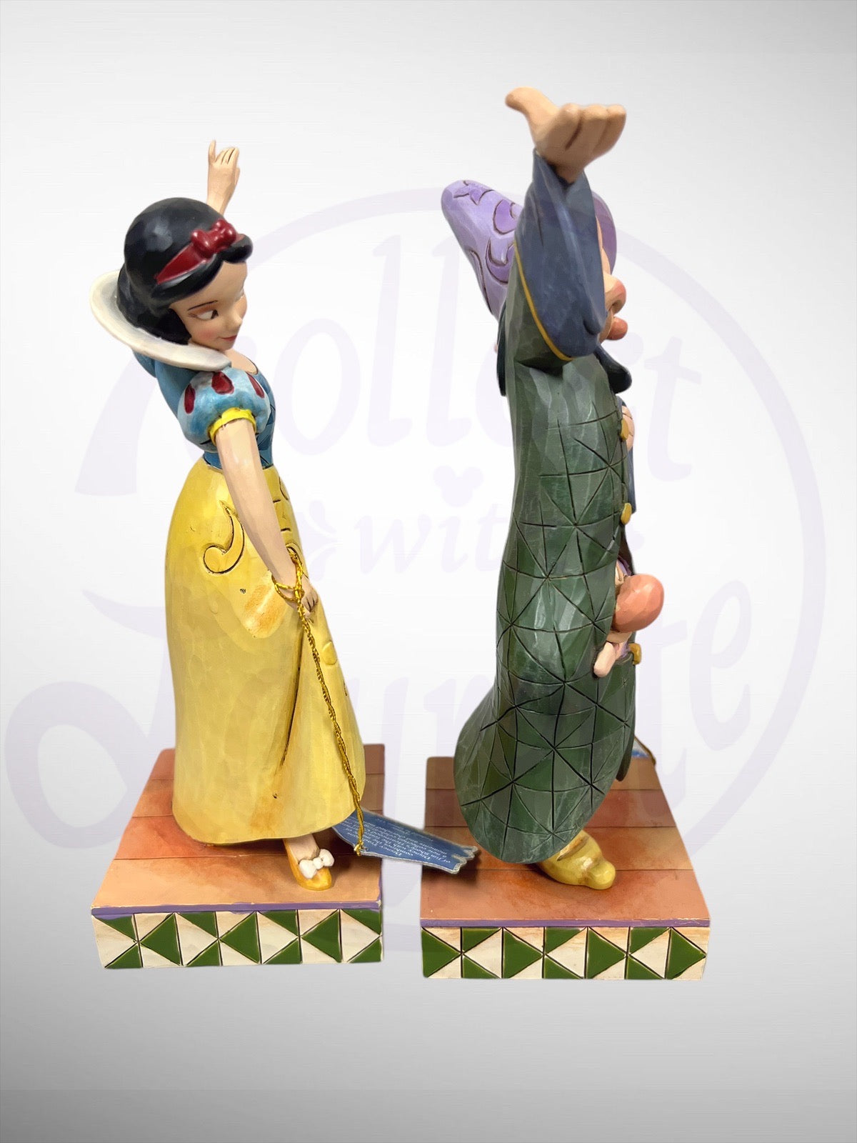 Jim Shore Disney Traditions - Dancing Partners Snow White Dopey Sneezy Figurine Set (No Box)