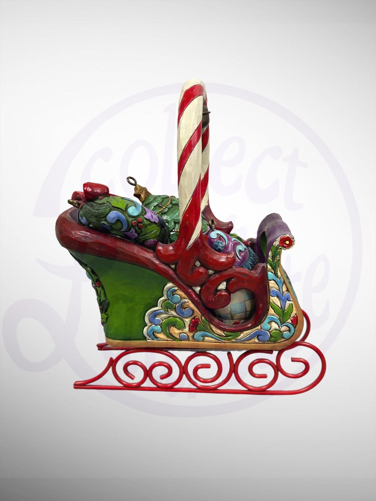 Jim Shore Heartwood Creek - Jingle All The Way Christmas Sleigh Figurine 4 Ornaments (No Box)