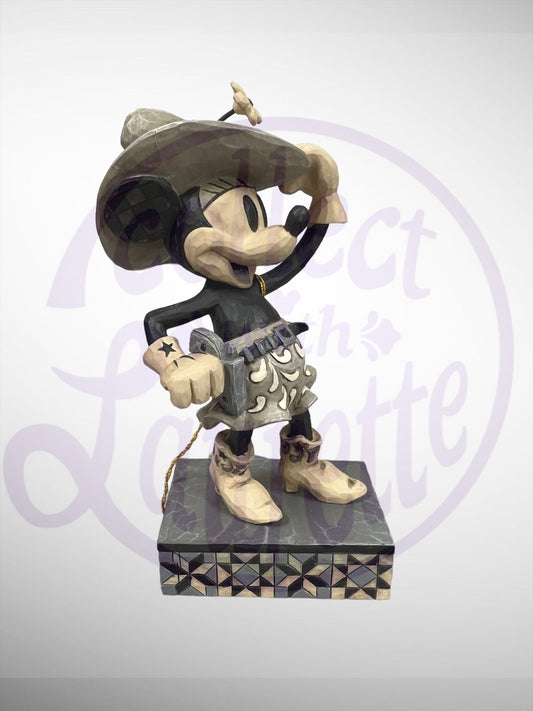 Jim Shore Disney Traditions - Cutest Cowgirl On The Range Minnie Mouse Black White Figurine (No Box)