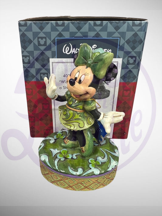 Jim Shore Disney Traditions - Wishing on a Shamrock Minnie Irish Figurine