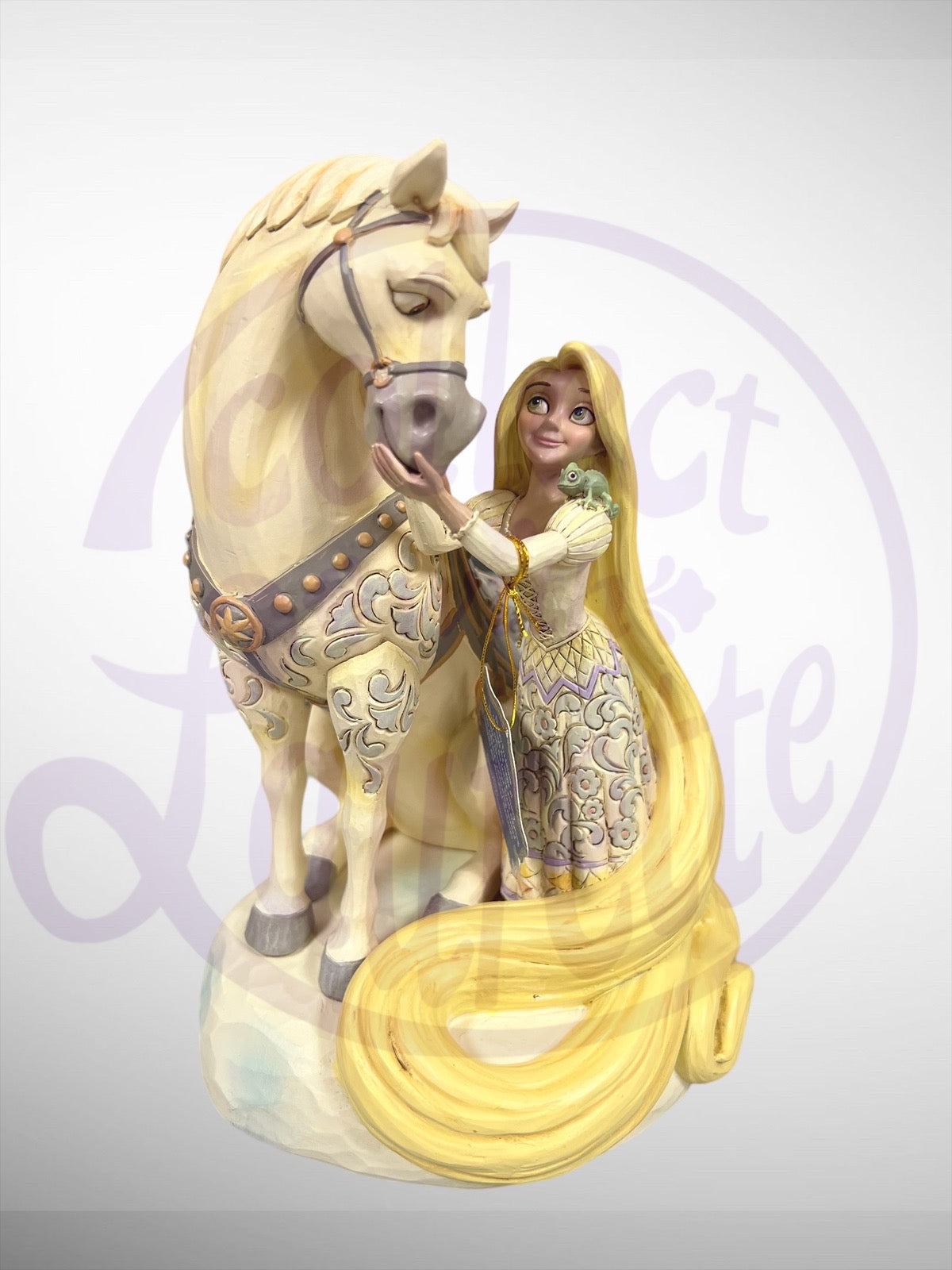 Jim Shore Disney Traditions -Innocent Ingenue Rapunzel Pascal Maximus White Woodland Figurine