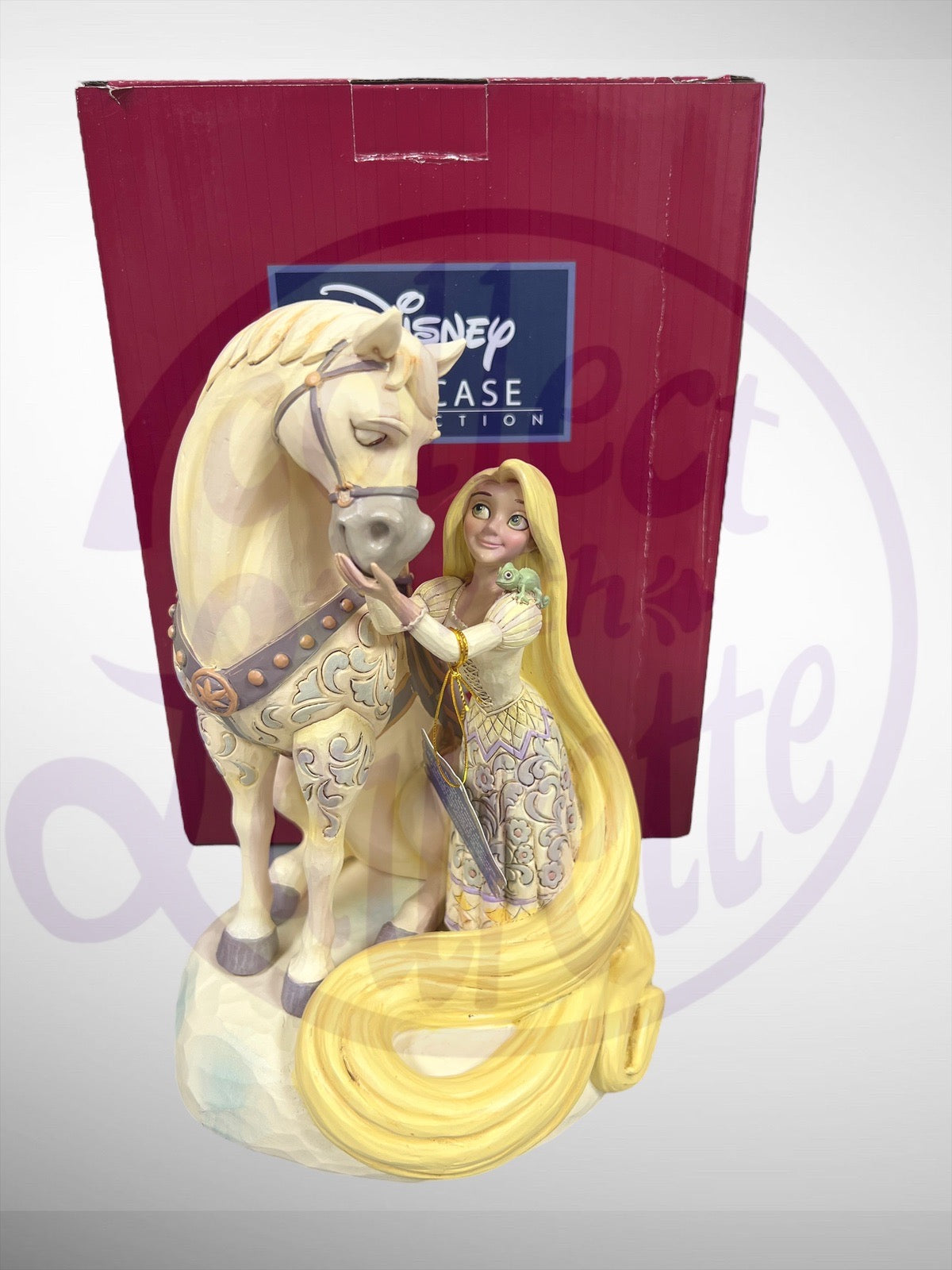 Jim Shore Disney Traditions -Innocent Ingenue Rapunzel Pascal Maximus White Woodland Figurine