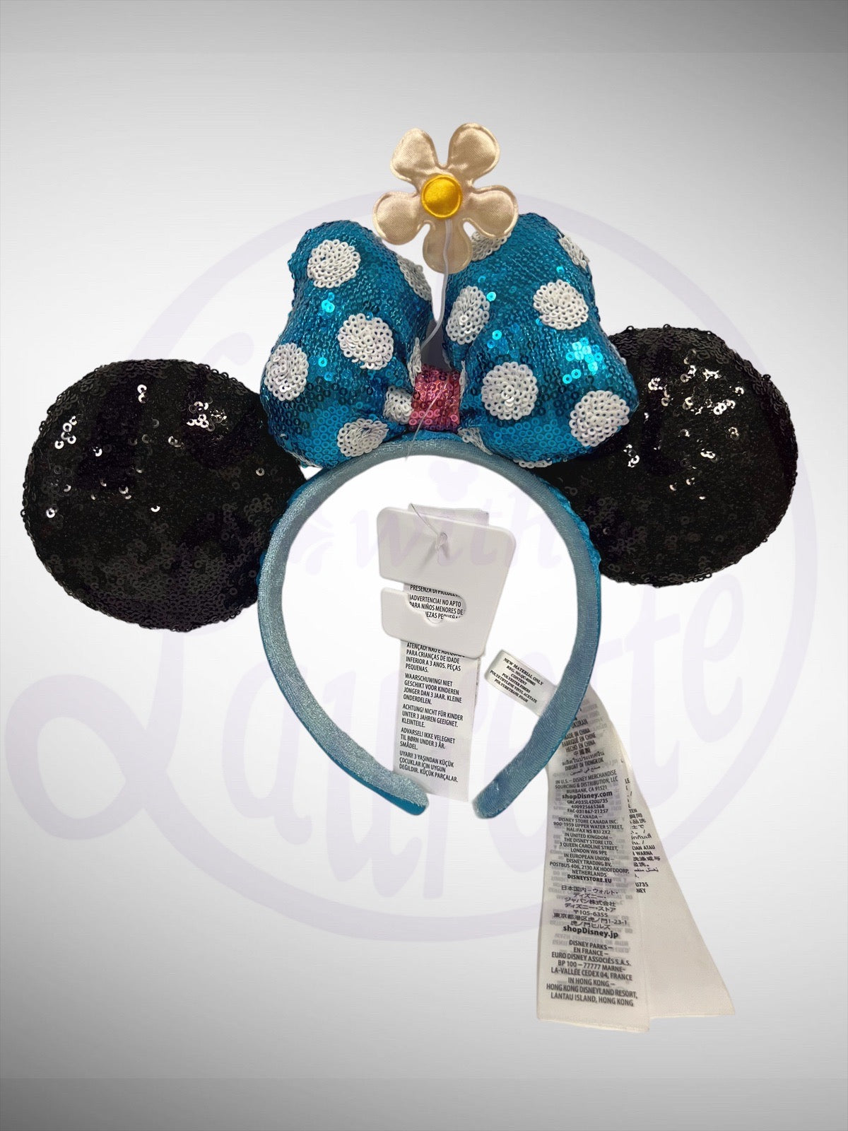 Disney Parks Ear Headband -  Classic Minnie Mouse Sequined with Flower