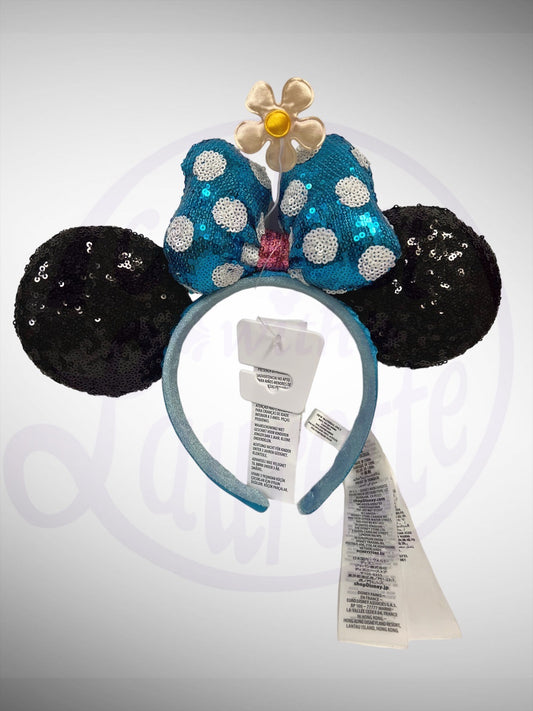 Disney Parks Ear Headband -  Classic Minnie Mouse Sequined with Flower