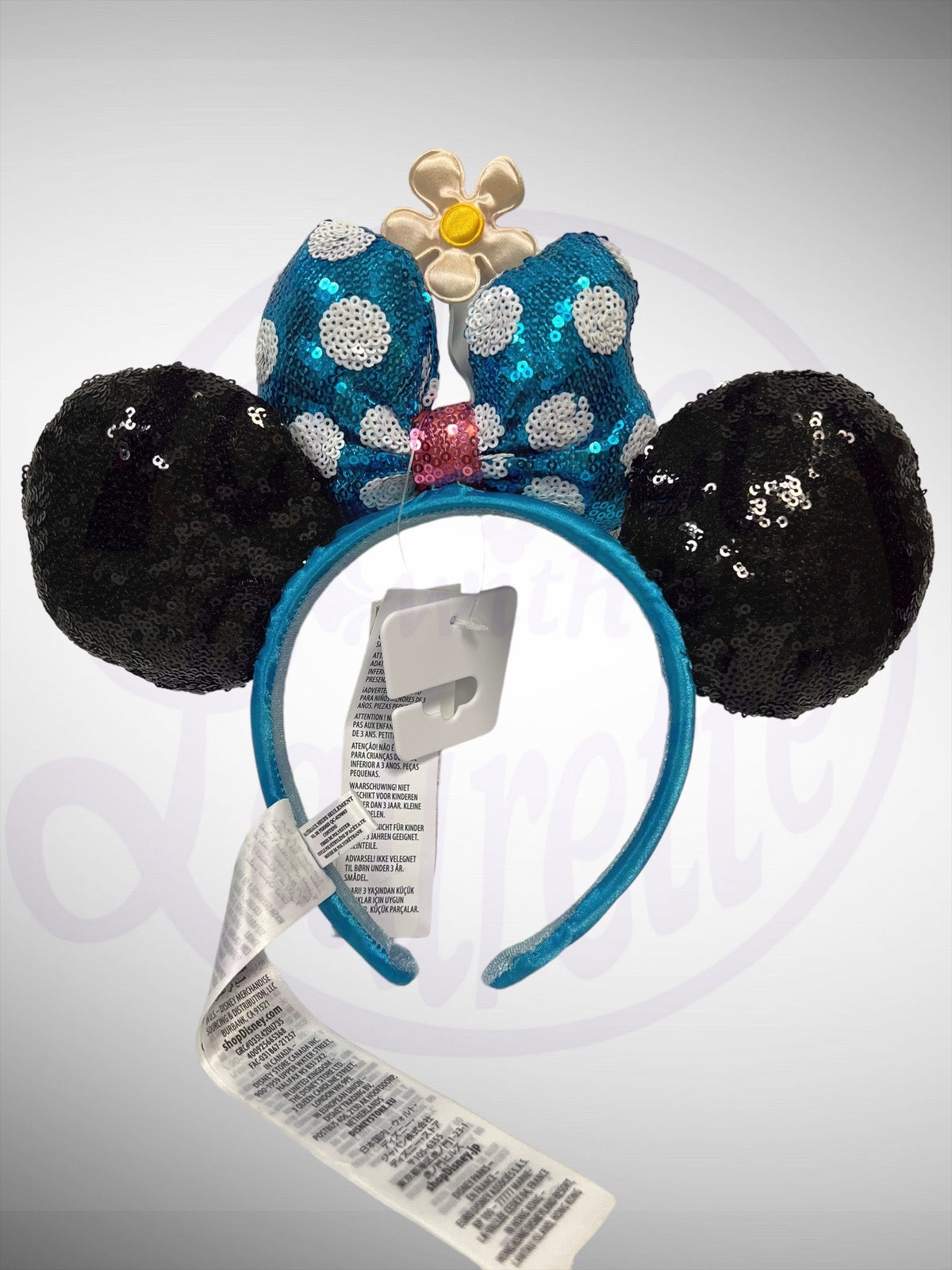 Disney Parks Ear Headband -  Classic Minnie Mouse Sequined with Flower