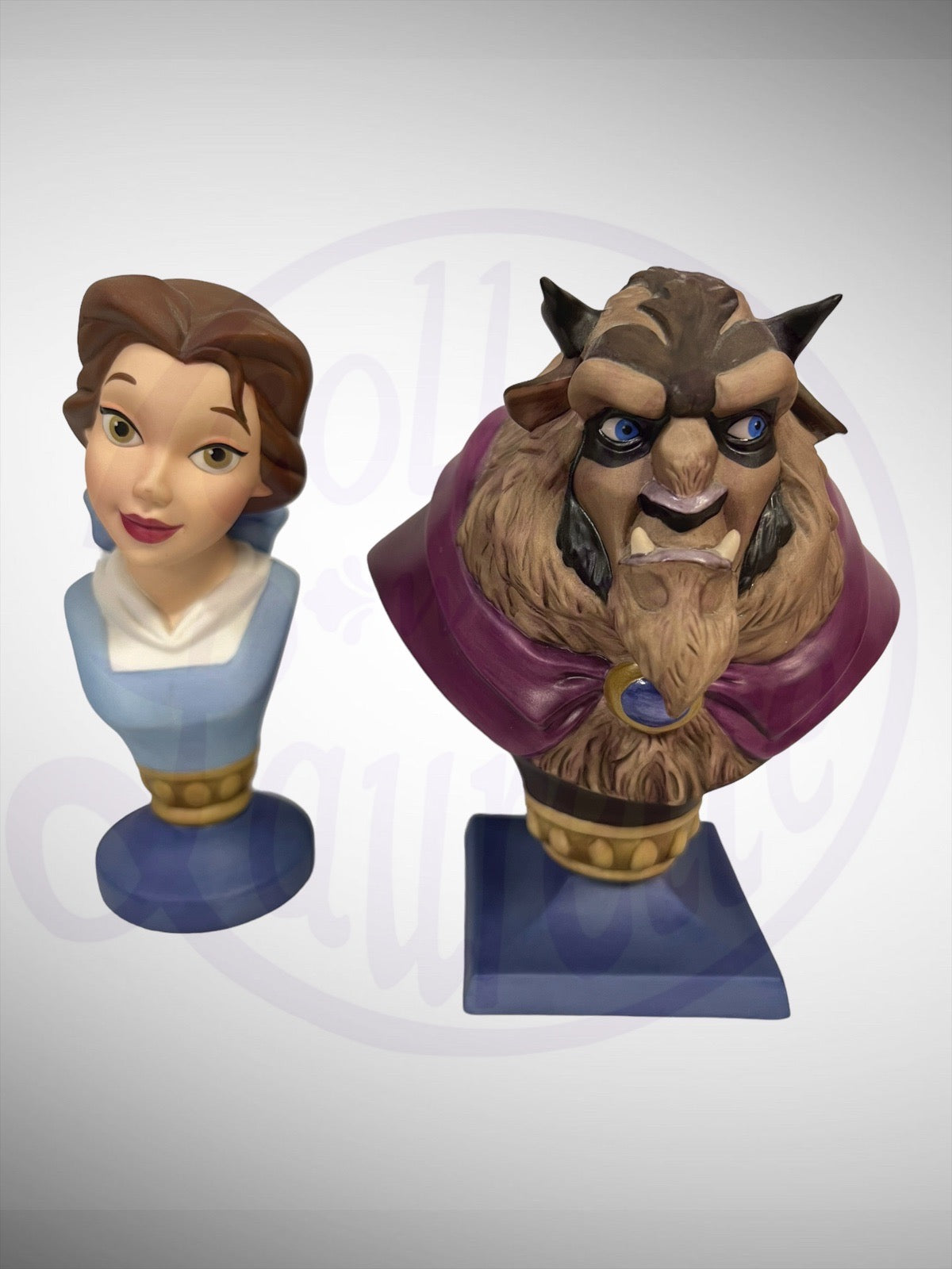 Walt Disney Classics Collection - WDCC Beauty and the Beast Belle and Beast Busts Figurines (No Box)