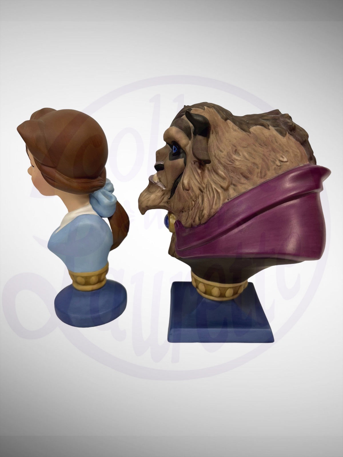 Walt Disney Classics Collection - WDCC Beauty and the Beast Belle and Beast Busts Figurines (No Box)