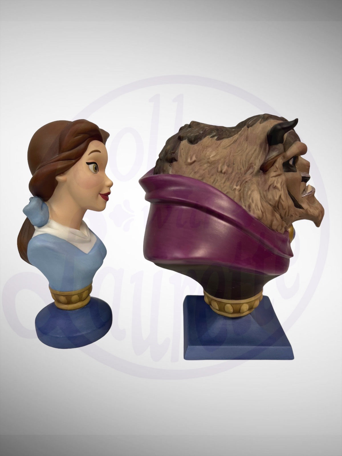 Walt Disney Classics Collection - WDCC Beauty and the Beast Belle and Beast Busts Figurines (No Box)